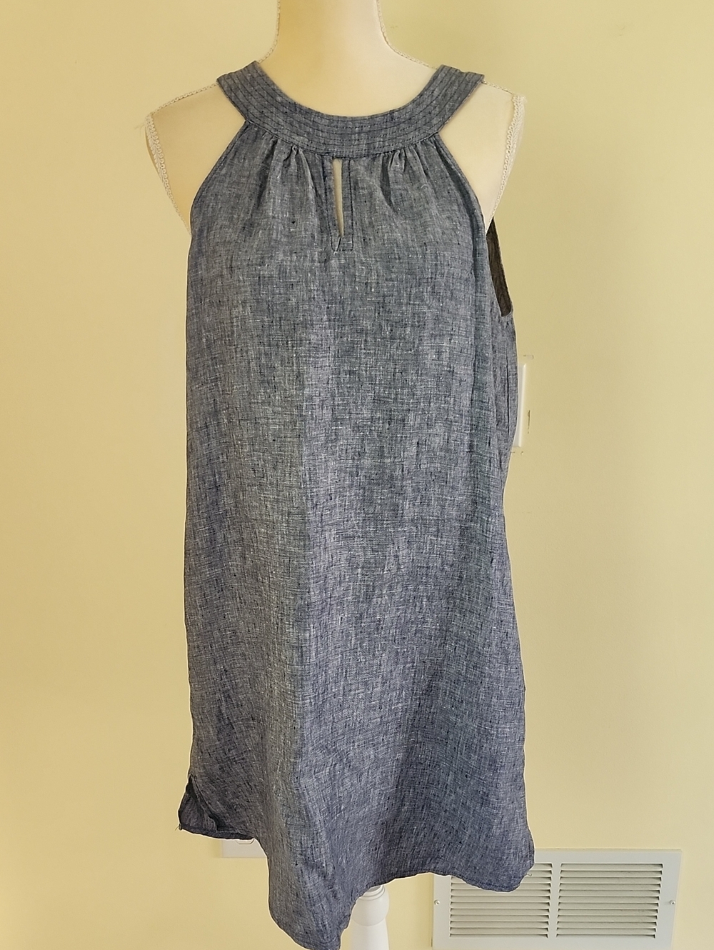 St. Tropez Linen Dress Chambray Blue